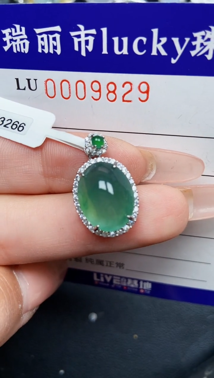 【闪购商品】翡翠颈饰银S925镶嵌9829