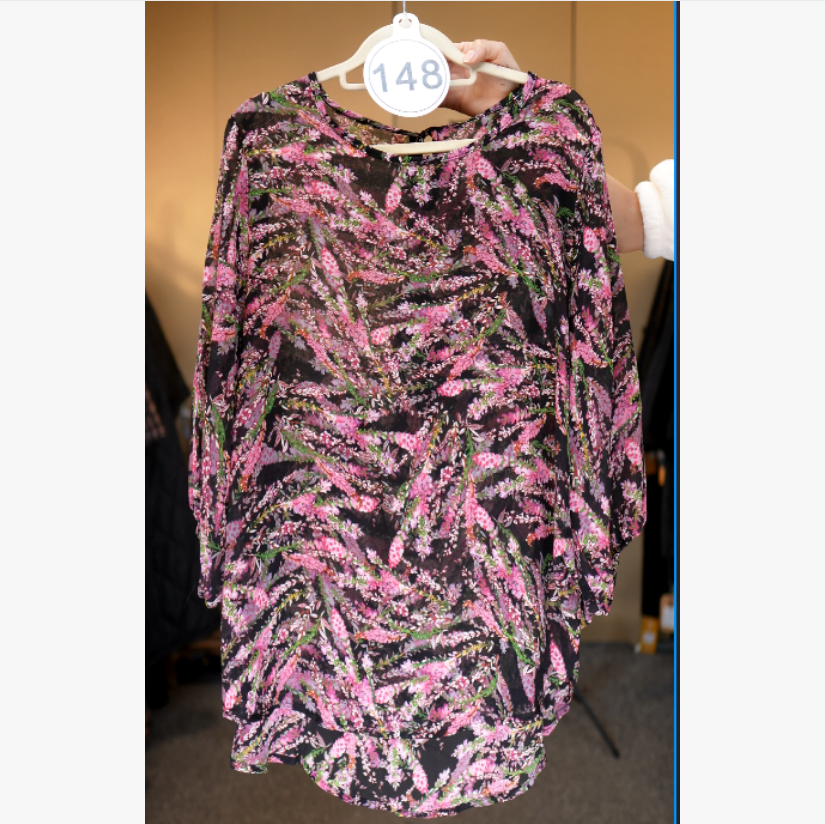 148-粉紫碎花上衣