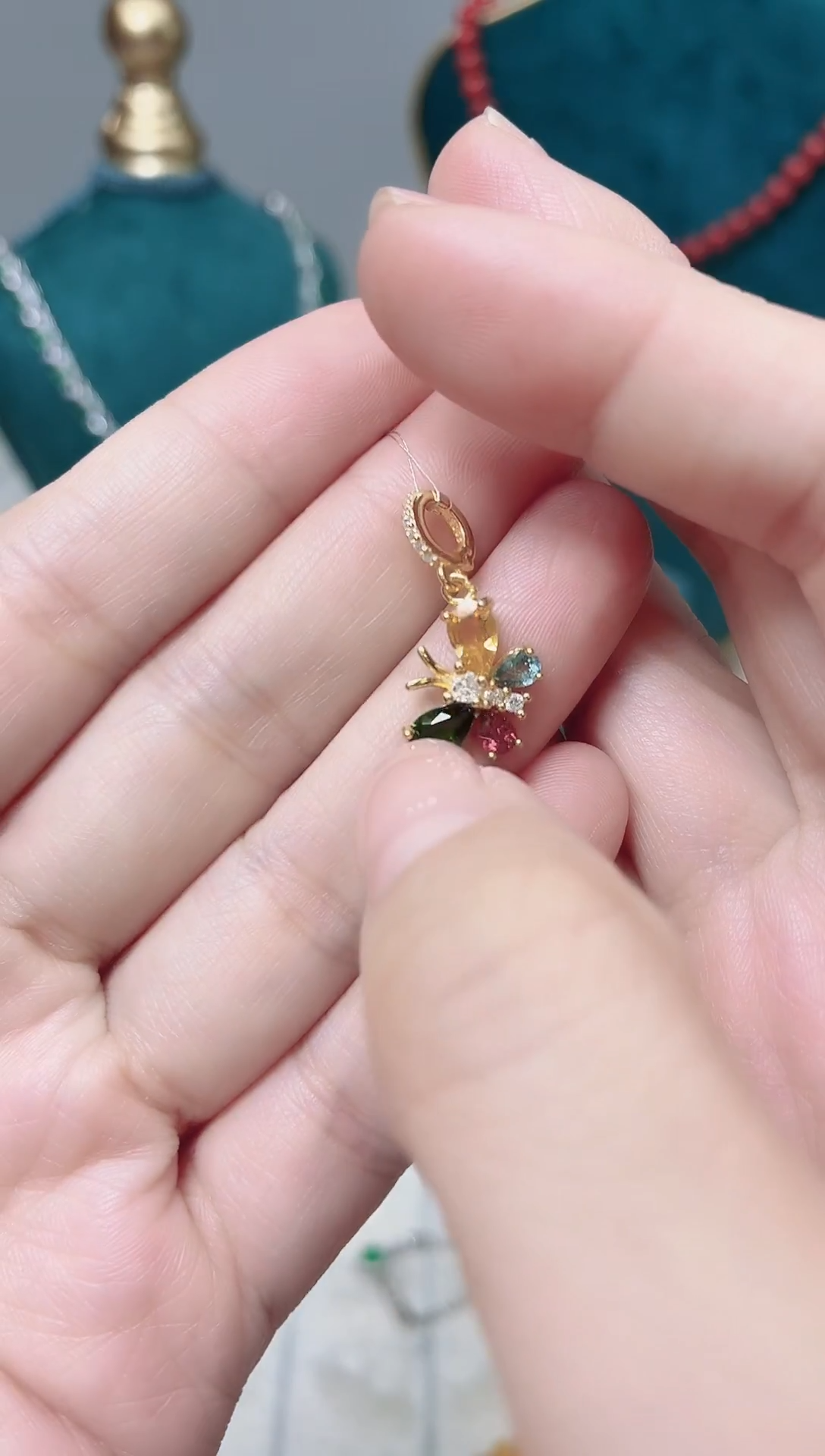 银S925镶嵌吊坠碧玺311BJ1225产品一个（多样性）