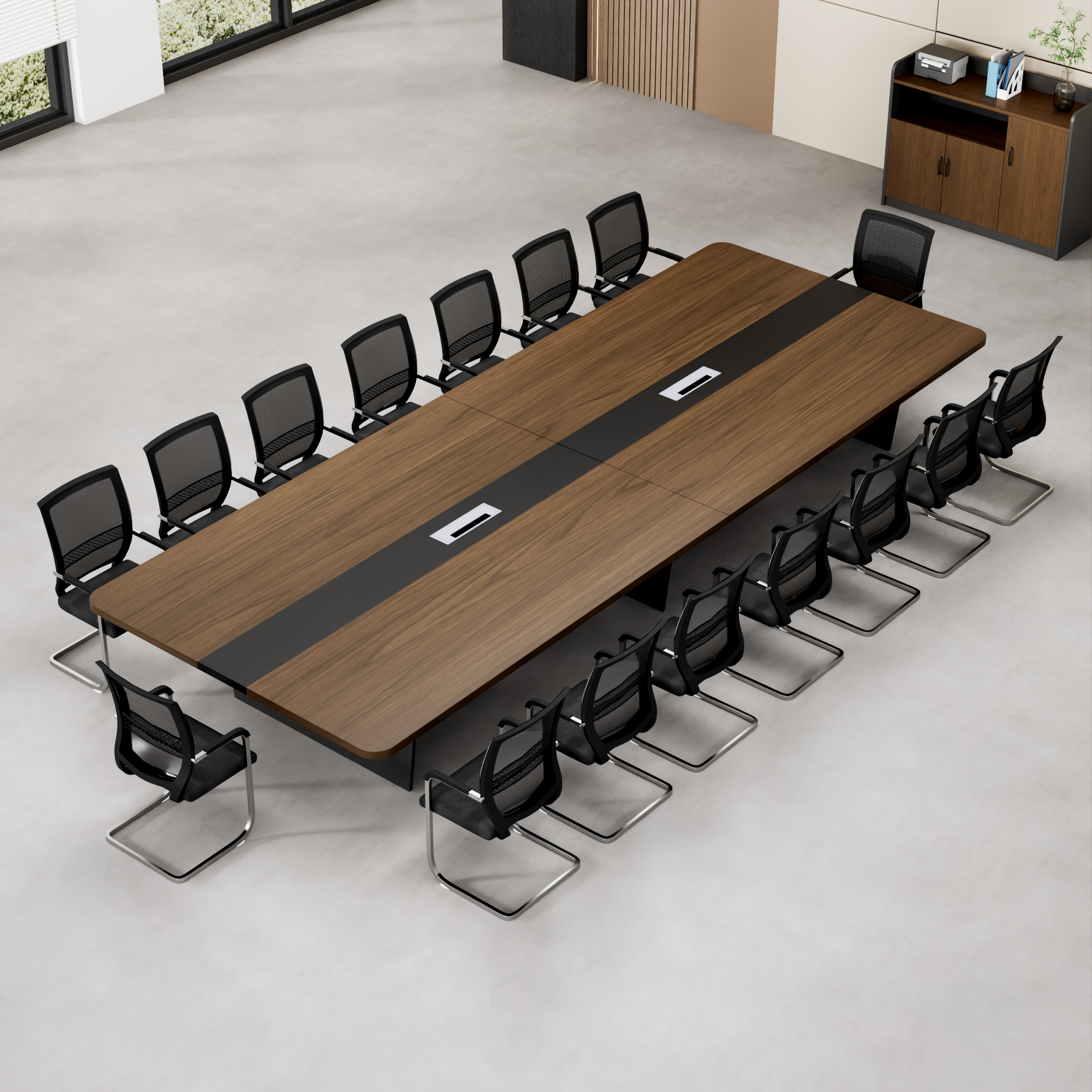 会议桌椅组合简约现代办公家具6-10人长条开会桌培训台洽谈办公桌