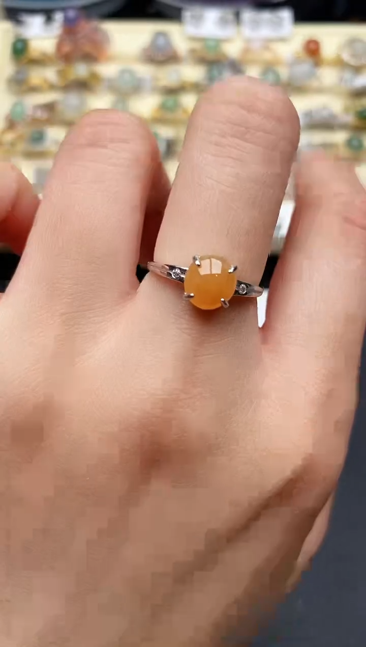 【闪购商品】翡翠戒指银S925镶嵌44444444+2