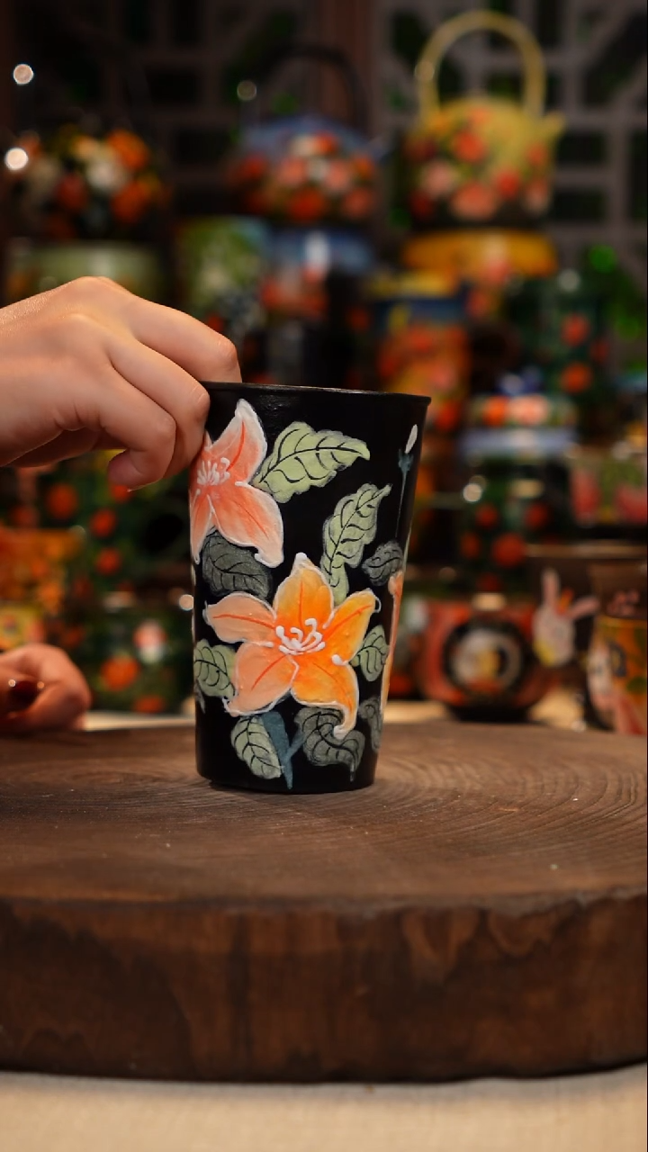 紫砂 油画手绘釉下彩