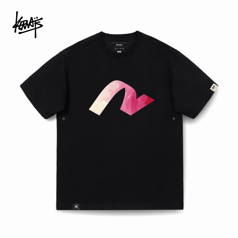 【KERWATS/可维斯品牌】潮流涂鸦字母n印花短袖T恤男女落肩oversize