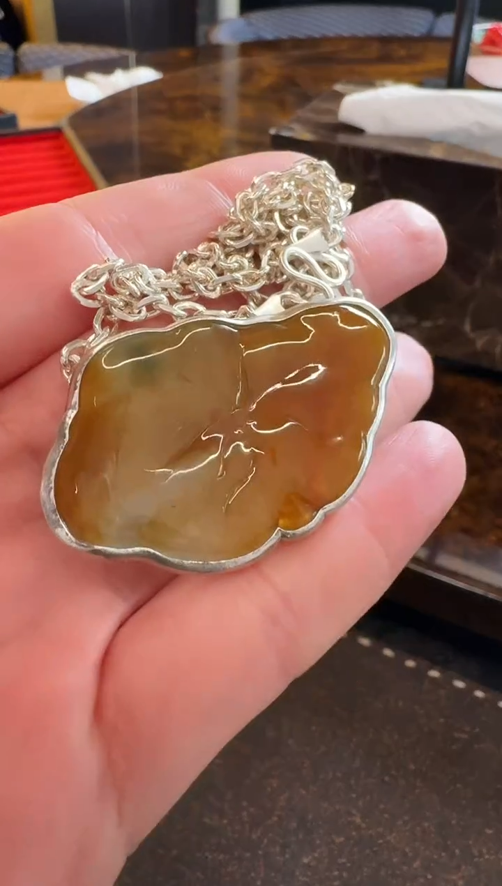 颈饰银S925镶嵌翡翠吊坠