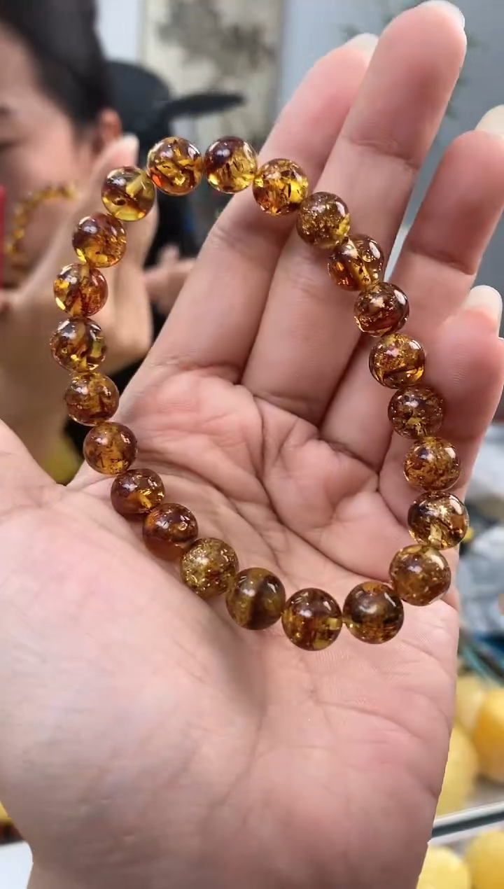 【闪购商品】蜜蜡裸石未镶嵌天然琥珀蜜蜡花珀手串