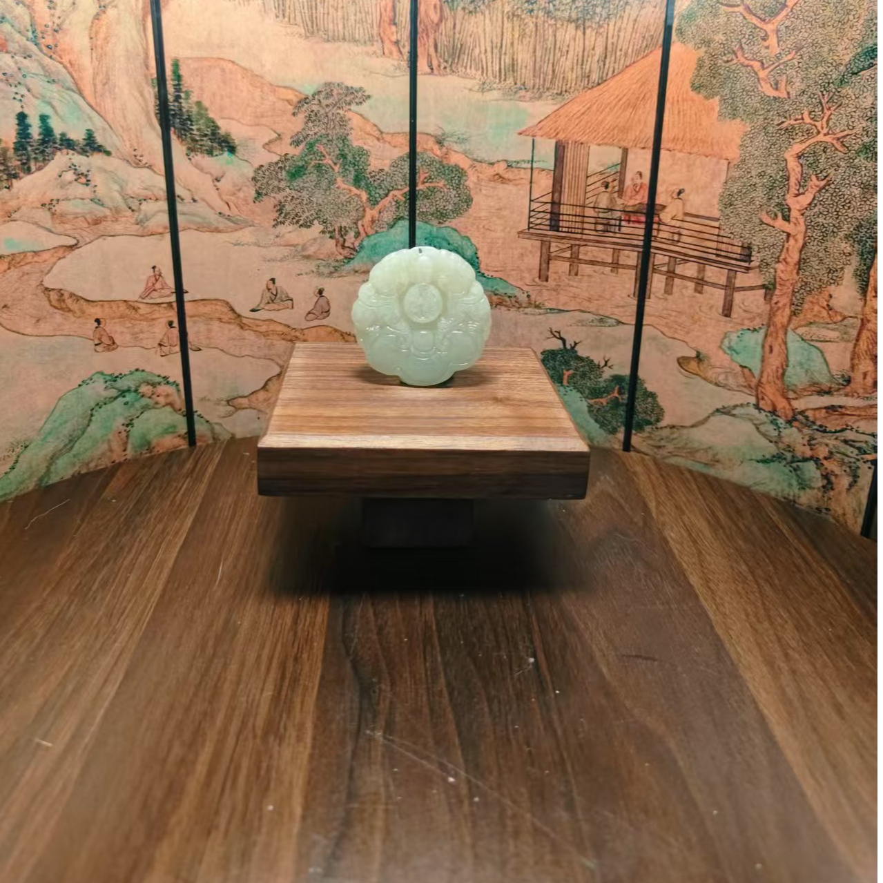 A和田玉双龙送福吊坠0247