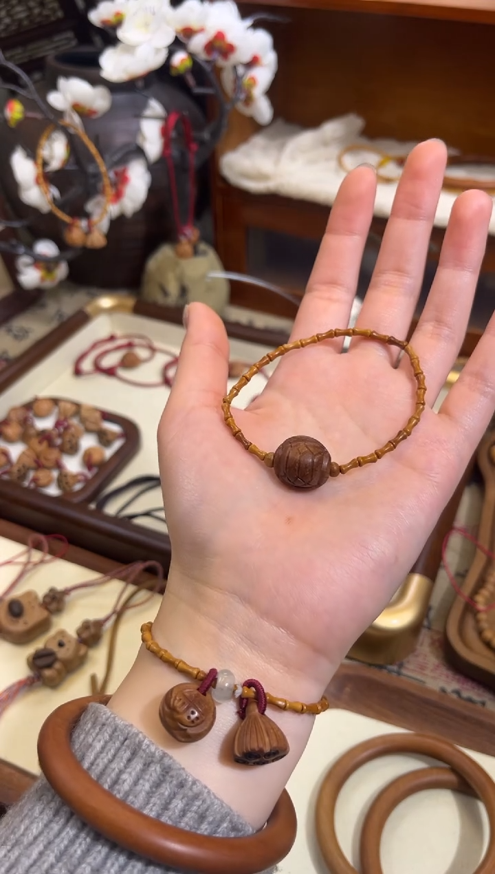 手串桃核【桃缘行】竹节「富甲」桃木桃核辟、挡、驱、护 备注手围