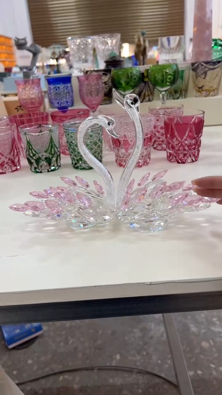 【闪购商品】如图两只水晶天鹅