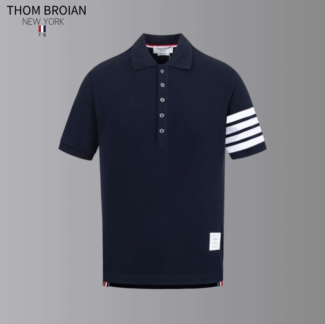 THOM BROIANTB【官方正品】TB印花条纹套头直筒短袖POLO衫
