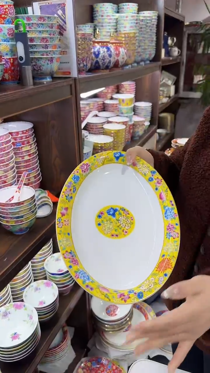 【闪购商品】瓷片12英寸鱼盘1个景德镇陶瓷【秦坊】