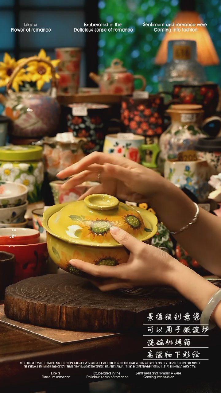 陶瓷景德镇高温釉下彩手工手绘款式