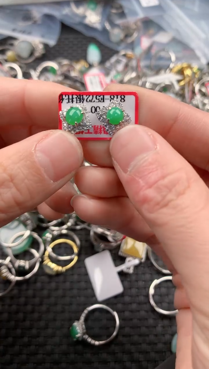 银S925镶嵌戒指翡翠444   9