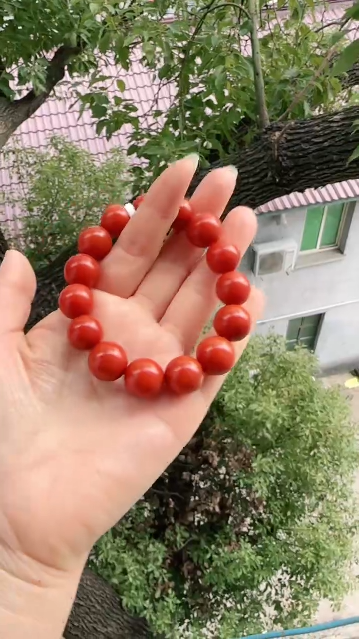 未镶嵌多样性发一件南红玛瑙【高货】14mm保山阿东寨圆珠多圈 