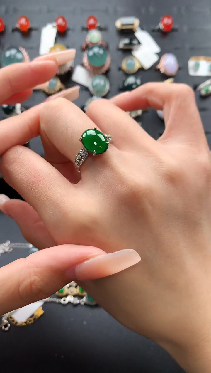 【闪购商品】翡翠戒指银S925镶嵌435242