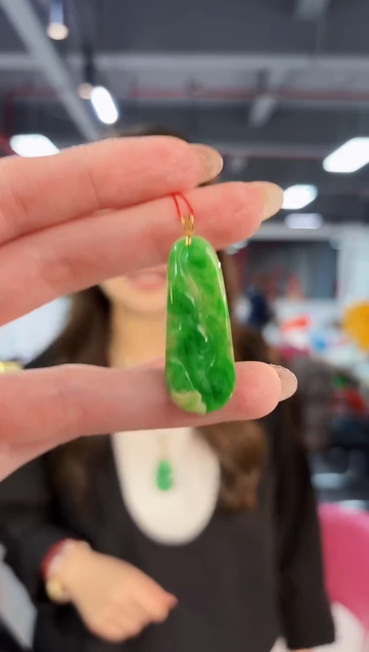 【闪购商品】翡翠颈饰18K金镶嵌缅料A货/支持复检/一件