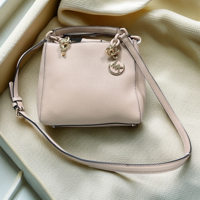 95新 MICHAEL KORS/迈克高仕  奶茶色手提斜挎包 1895 9994 