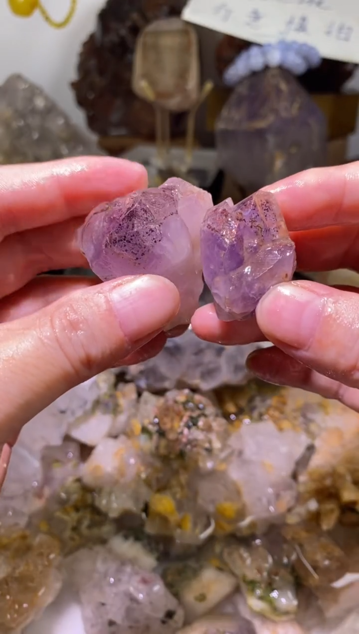 未镶嵌珠宝半成品水晶24号2颗紫花园