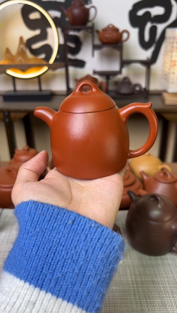 【闪购商品】朱泥茶壶朱泥秦权紫砂壶150CC