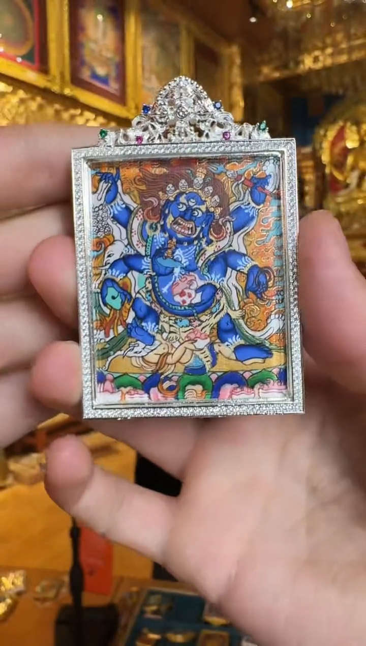 吊坠六臂大黑天坛城--热贡纯手绘