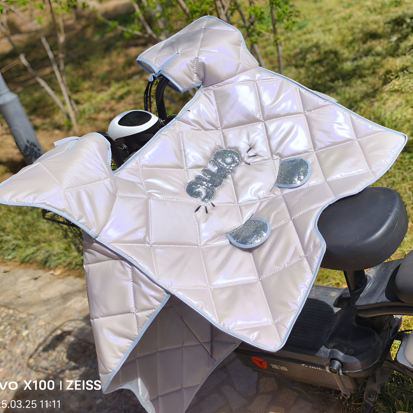 米奇夏季防晒防风电动车挡风被薄款春秋新款电瓶车遮阳罩防水