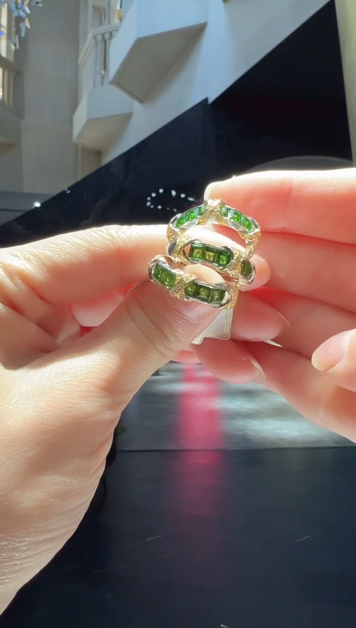 【闪购商品】透辉石戒指银S925镶嵌21】多样性发其一