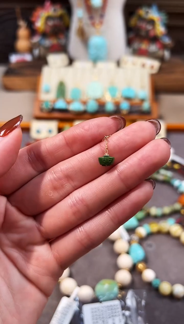 18K金镶嵌绿松石提溜小元宝