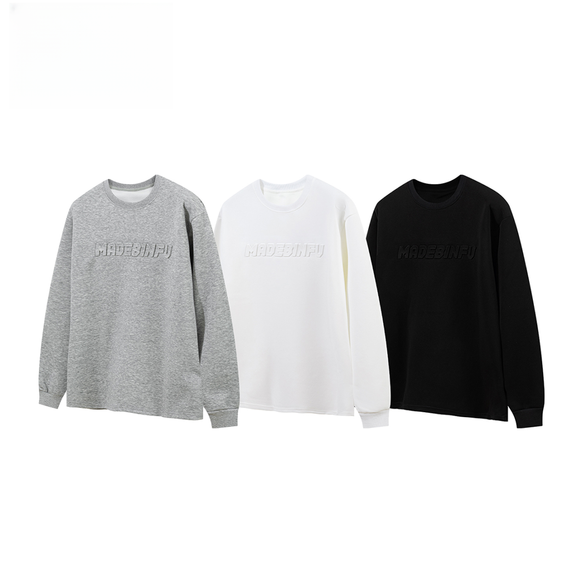 NIZHESI自制 秋季 简约高级感钢压 宽松男女同款圆领基础款卫衣