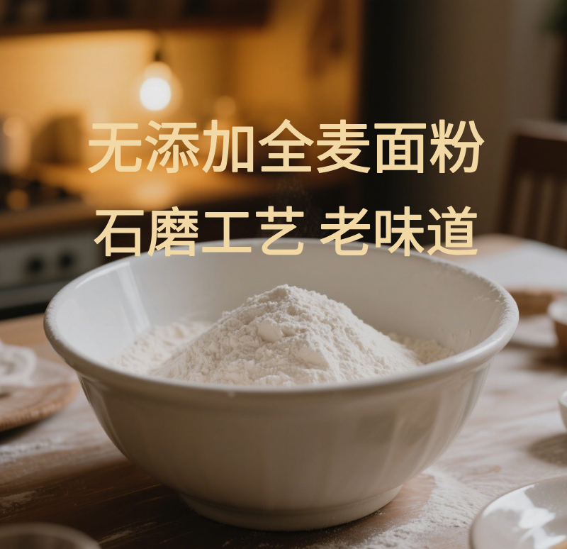 辽滨塔 [零添加] 石磨全麦面粉（试吃装900g）适做馒头等发面食物