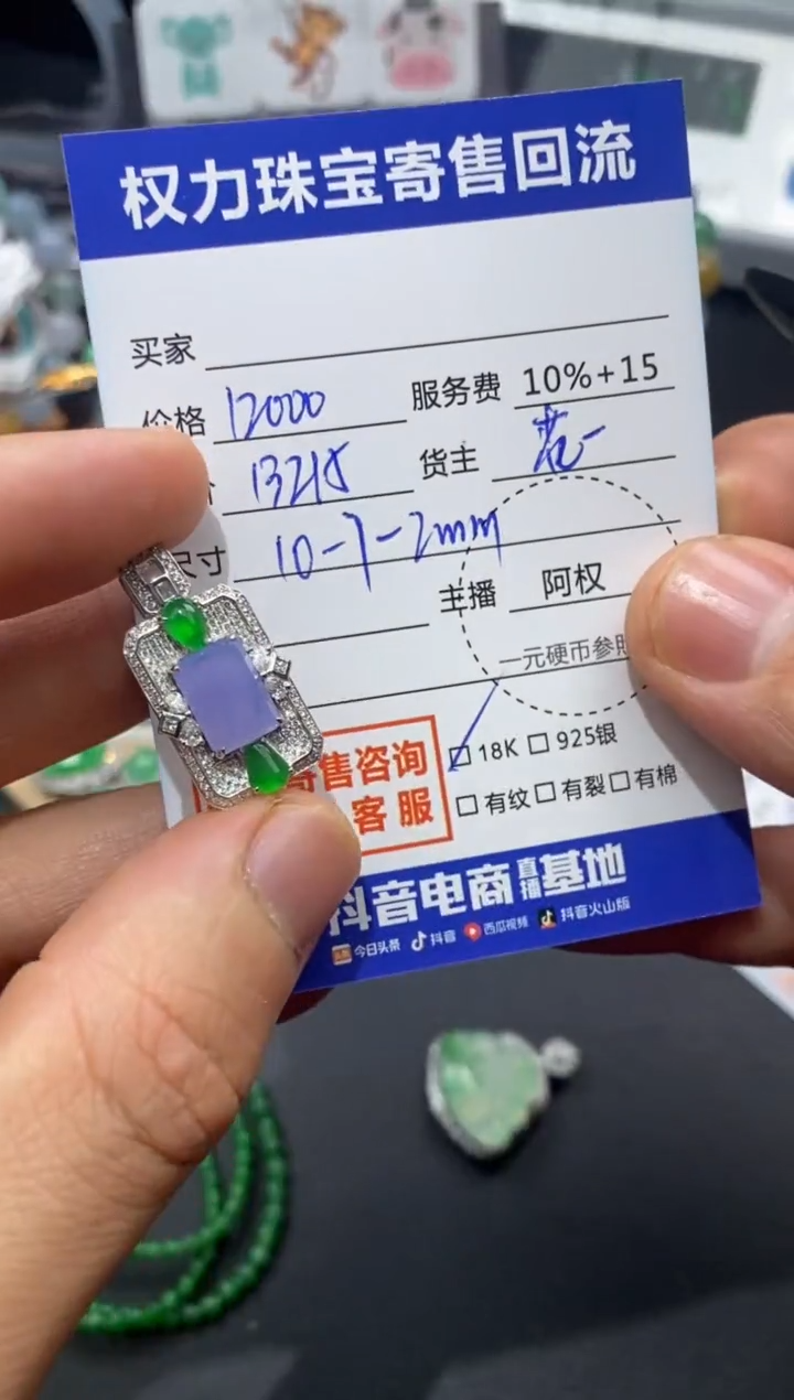 【闪购商品】翡翠颈饰18K金镶嵌寄售不退换