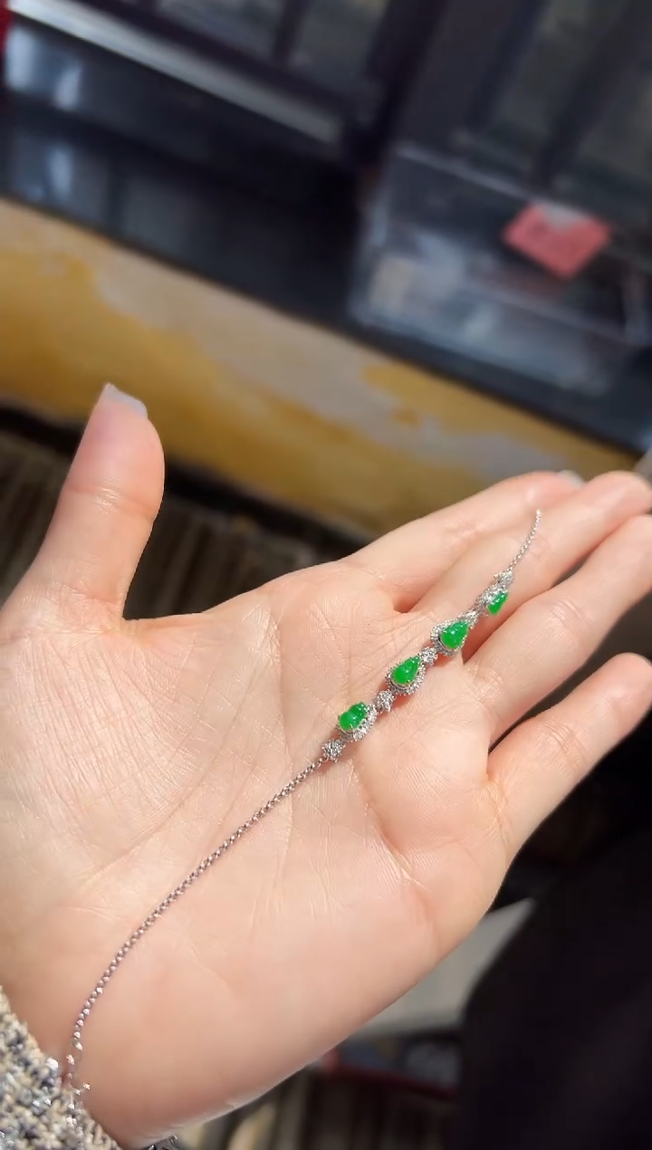 【闪购商品】翡翠手链18K金镶嵌DFZ0202-523