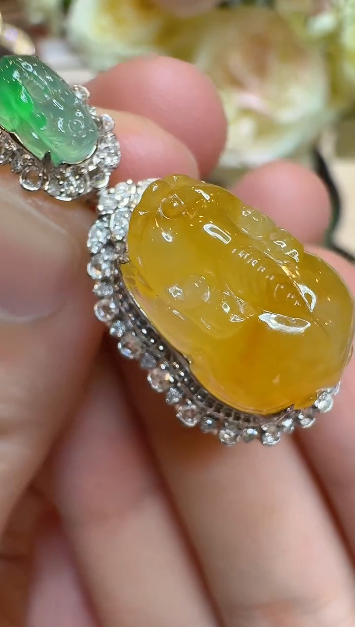 【闪购商品】翡翠吊坠(不含链)18K金镶嵌多样性团购发一件