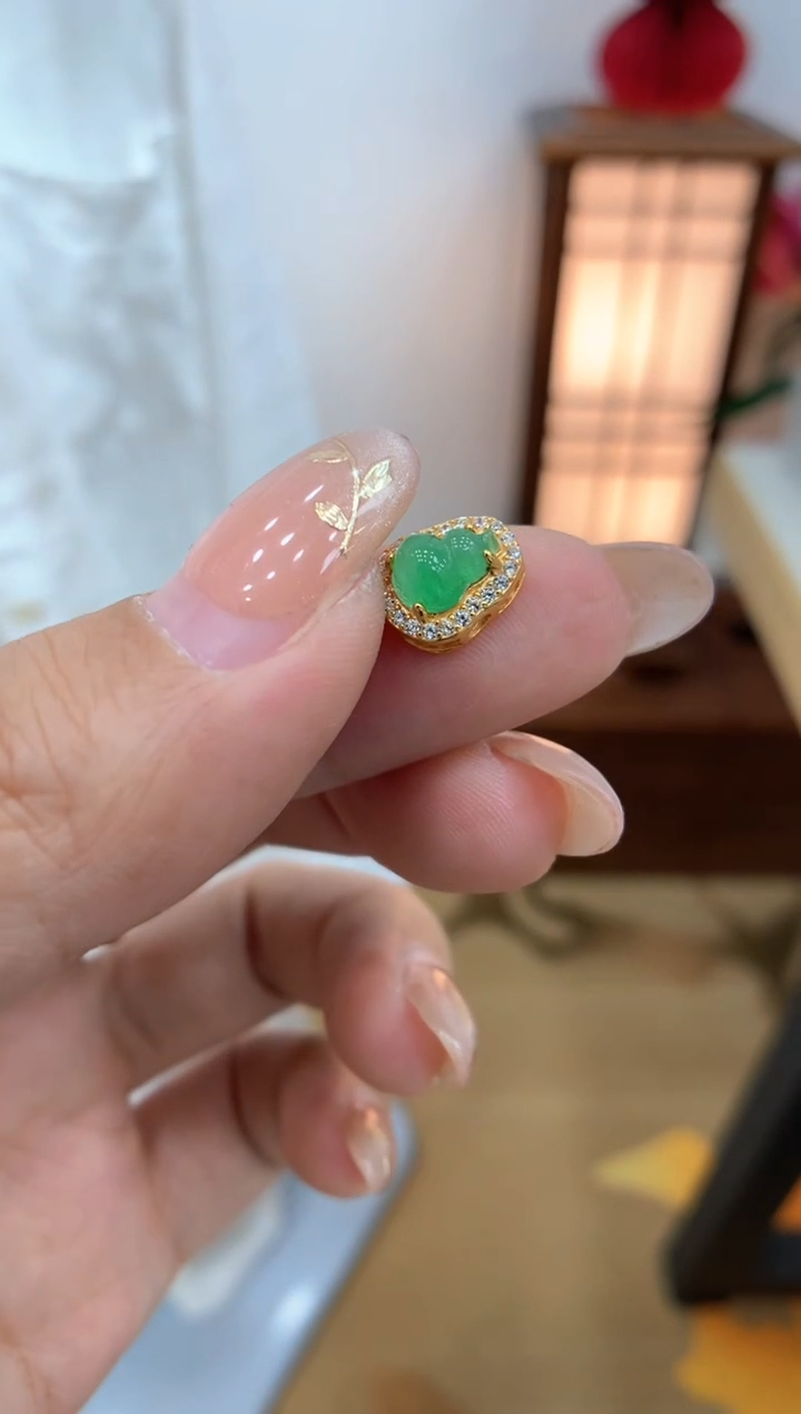 【闪购商品】翡翠颈饰银S925镶嵌葫芦挂件