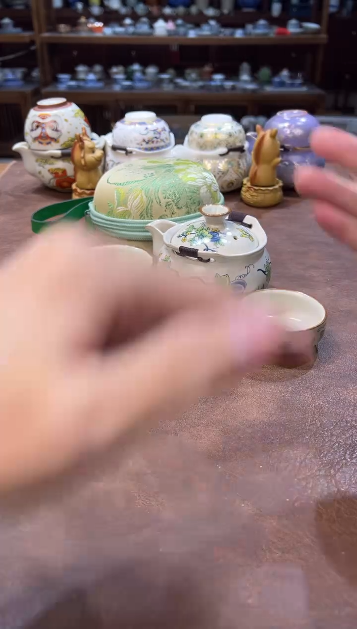 真的很便宜超好看会开片的旅行茶具
