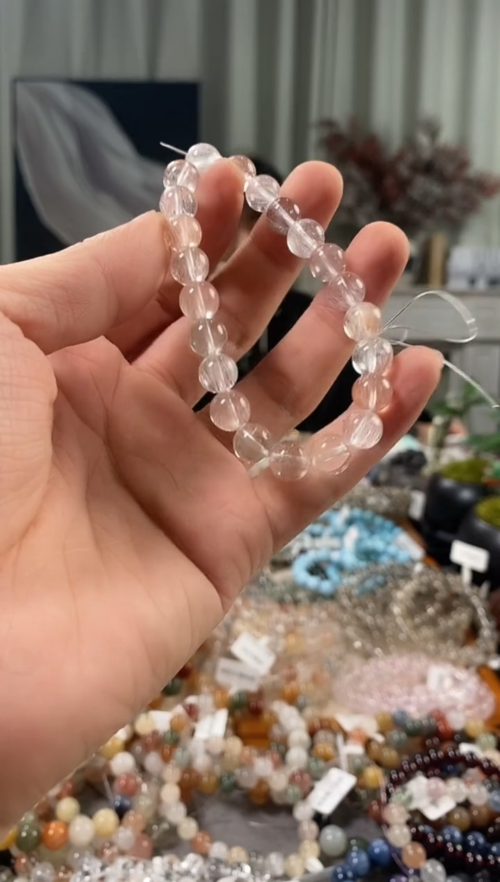 未镶嵌手链水晶彩兔毛
