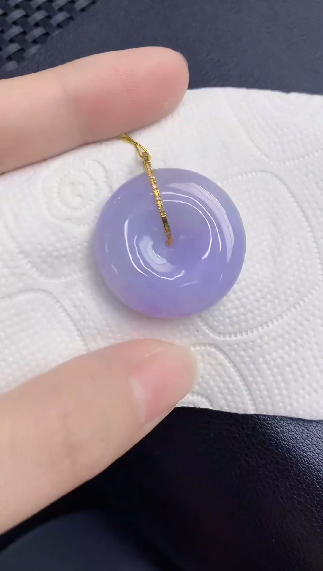 颈饰18K金镶嵌翡翠天然翡翠缅甸A货