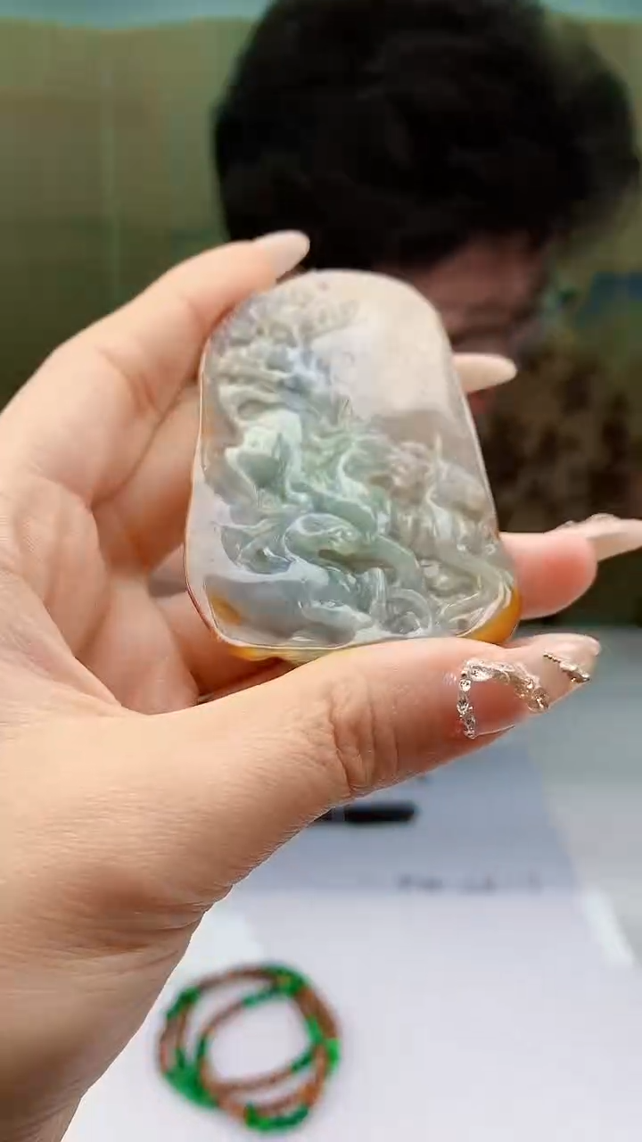 【闪购商品】定制翡翠未镶嵌4688ty-毛货挂件赠珠链144