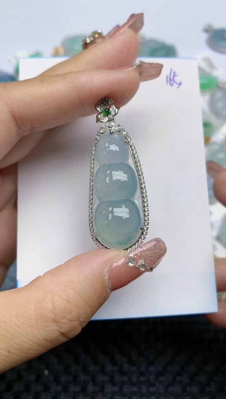 【闪购商品】翡翠颈饰18K金镶嵌天然A货翡翠 164