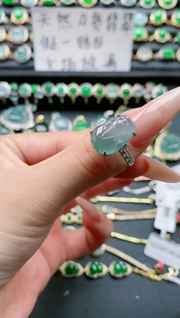 【闪购商品】翡翠戒指银S925镶嵌1111111