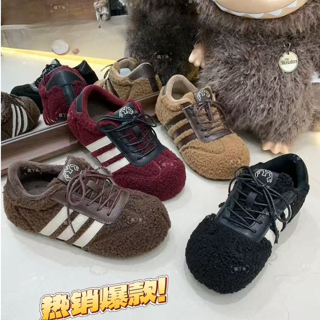 秋冬新款平底洋气休闲泡泡超火德训鞋K219