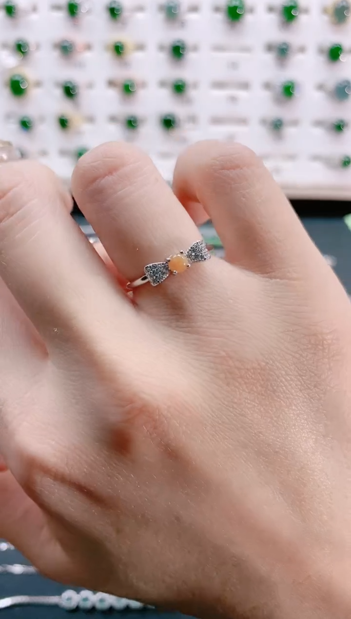 【闪购商品】翡翠戒指银S925镶嵌天然翡翠