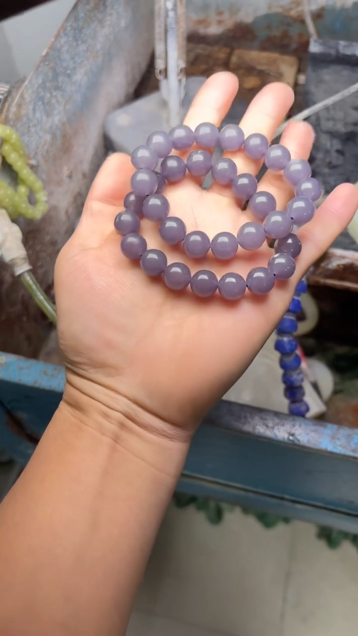 烟紫卡12圆珠手串