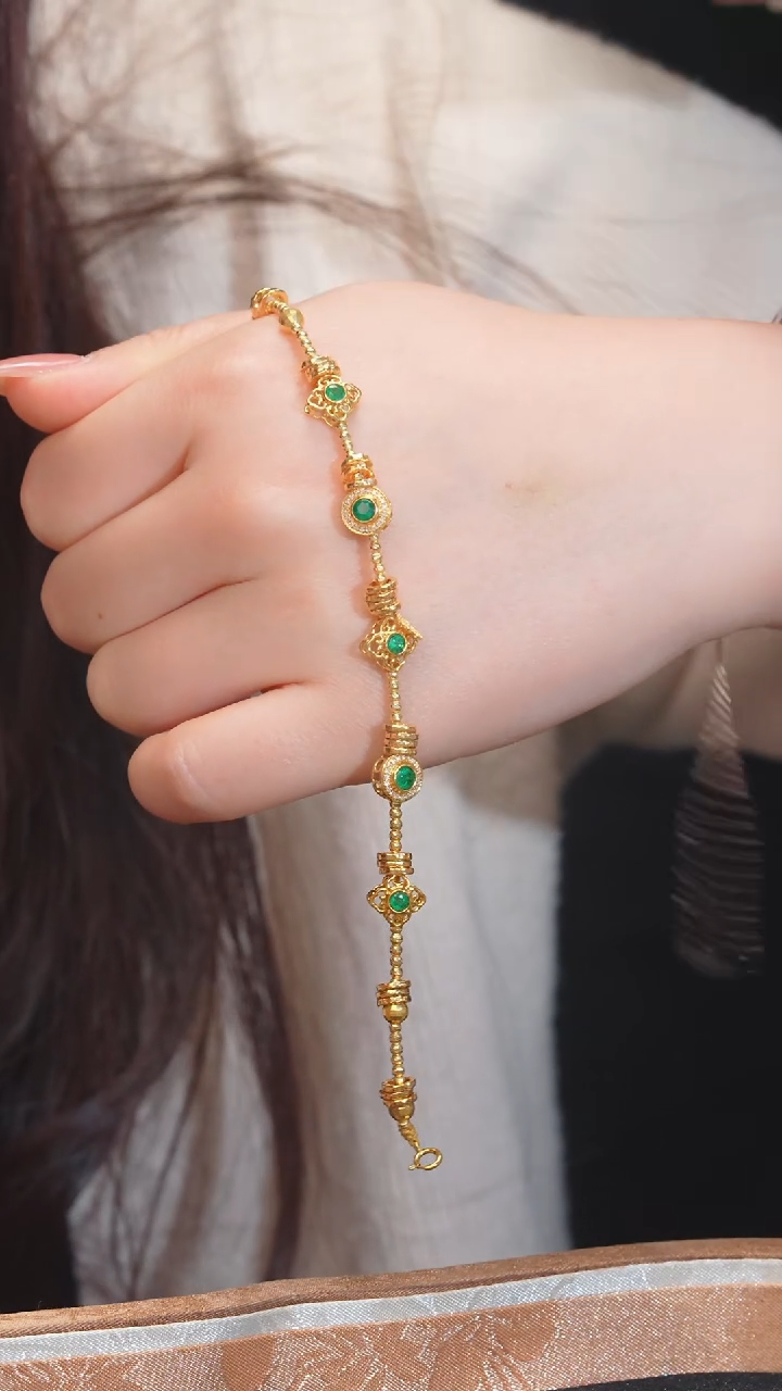 【闪购商品】祖母绿手链18K金镶嵌（1ct）加加@@U9945