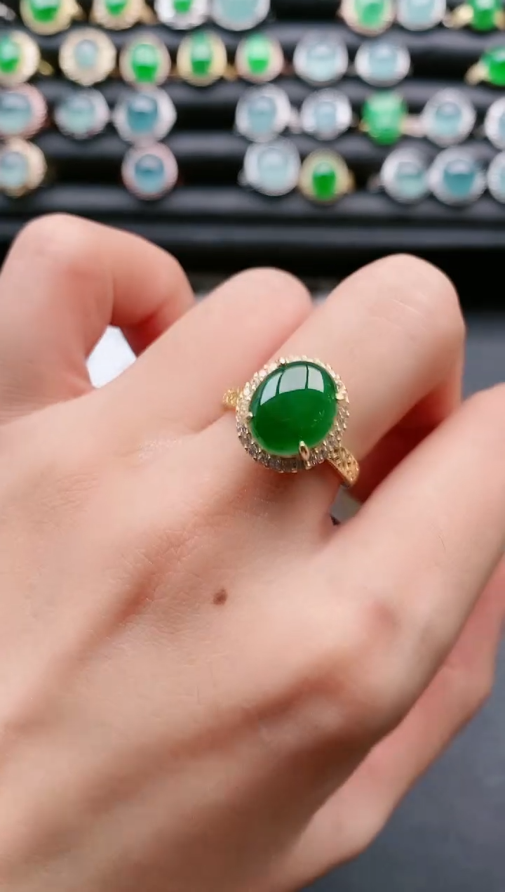 【闪购商品】翡翠戒指银S925镶嵌111111