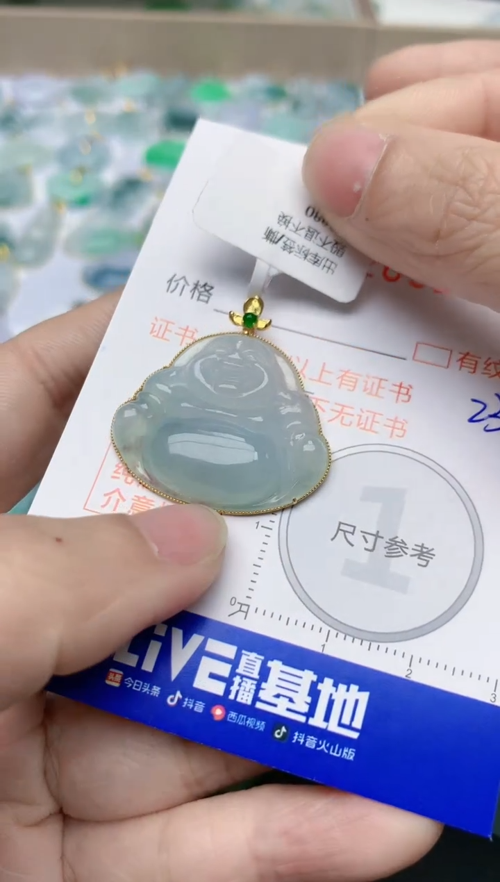 【闪购商品】翡翠颈饰18K金镶嵌天然翡翠A货    237