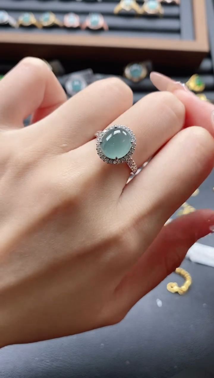 【闪购商品】翡翠戒指银S925镶嵌51511