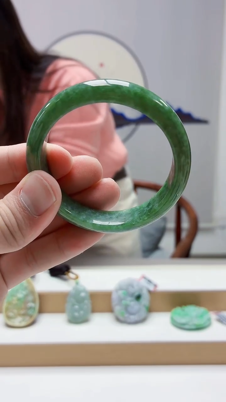 未镶嵌定制翡翠4852bb-毛货手镯60（55）