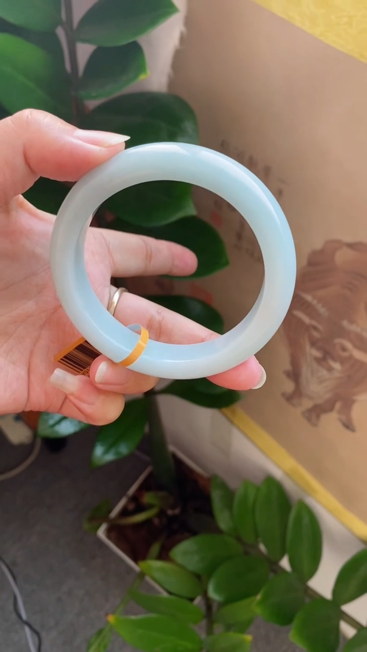【闪购商品】翡翠手镯未镶嵌（胶润天空蓝）6号