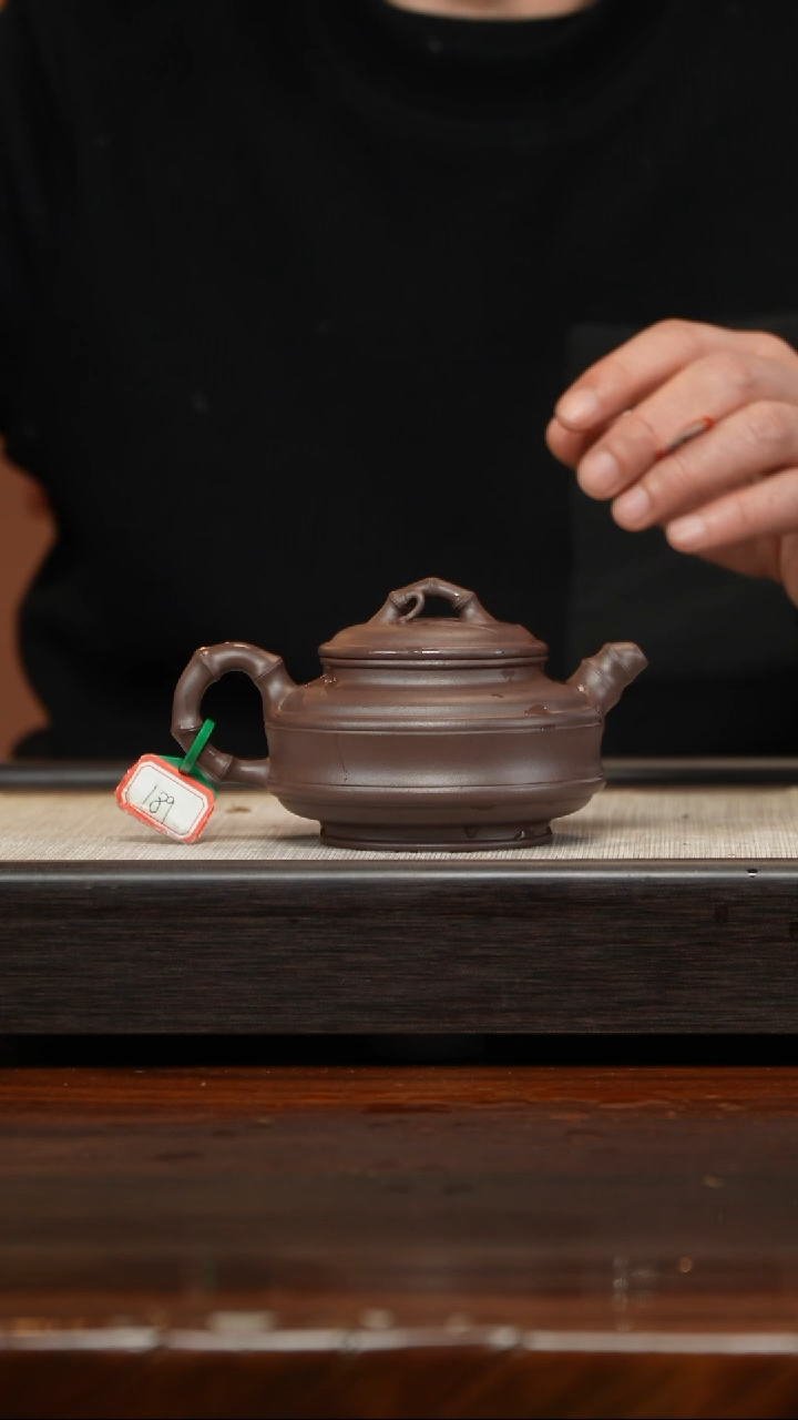 【闪购商品】紫砂茶壶双线竹鼓底槽清