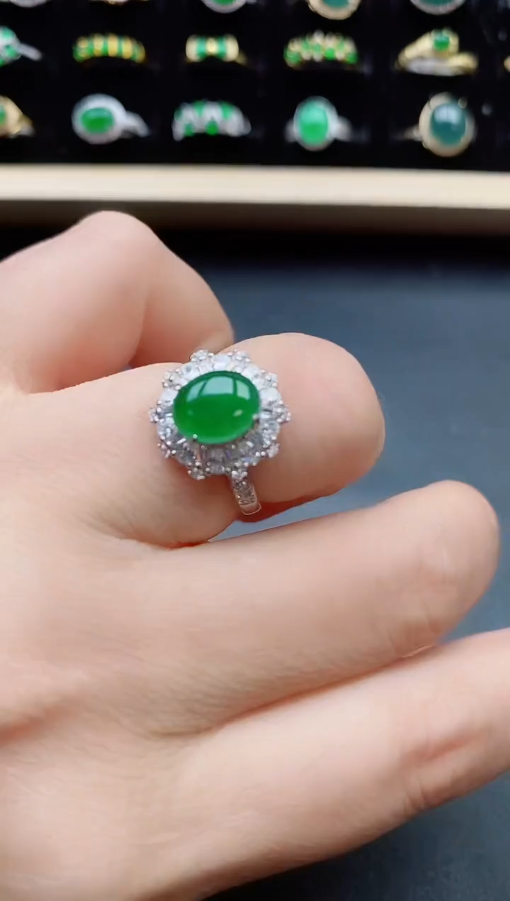 【闪购商品】翡翠银S925镶嵌戒指321321