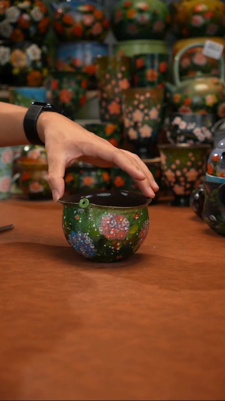 紫砂油画手绘釉下彩